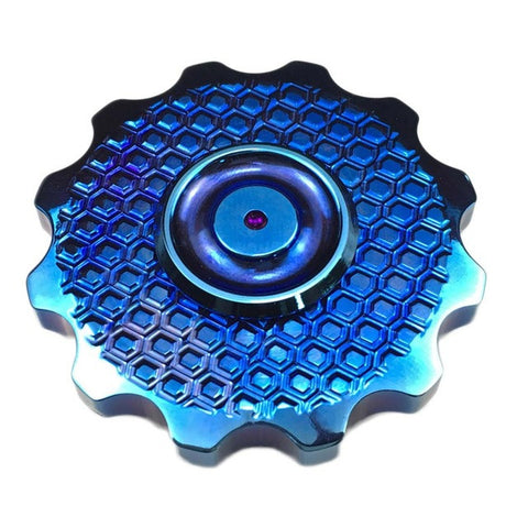 New Arrival Hand Spinner Gear Fidget Spinner Colorful Blue 2 Colors Brass Material 608 Ceramic Bearing EDC Toys