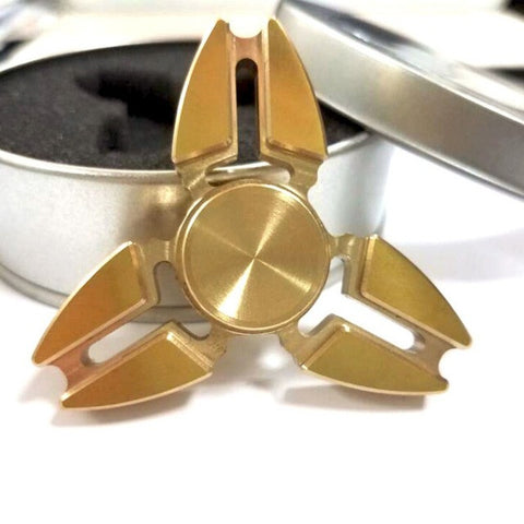 Cool Gold Tri-Spinner Fidget Toy Pattern Hand Spinner Brass Fidget Spinner And DHD Children Kids Adults Toy