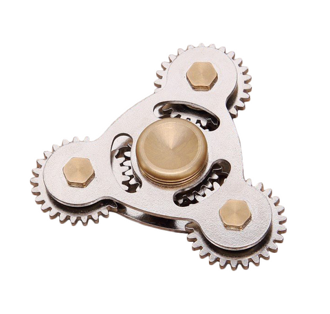 Retail NEW Alloy gear  Hand Spinner Fidget Spinner Fingers EDC Acrylic Plastic Fidgets Toys Gyro Toys With Retail Box