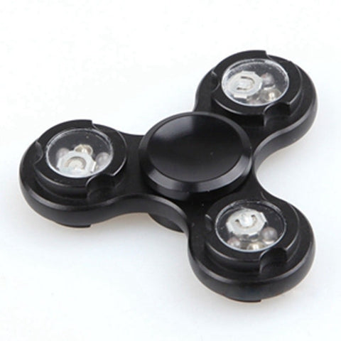IWObabe Long Time Powerful Aluminum Fidget Spinner LED Flash Light Hand Finger Focus EDC Stress Toys Kids Adults