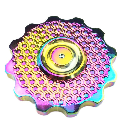 New Arrival Hand Spinner Gear Fidget Spinner Colorful Blue 2 Colors Brass Material 608 Ceramic Bearing EDC Toys